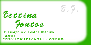 bettina fontos business card